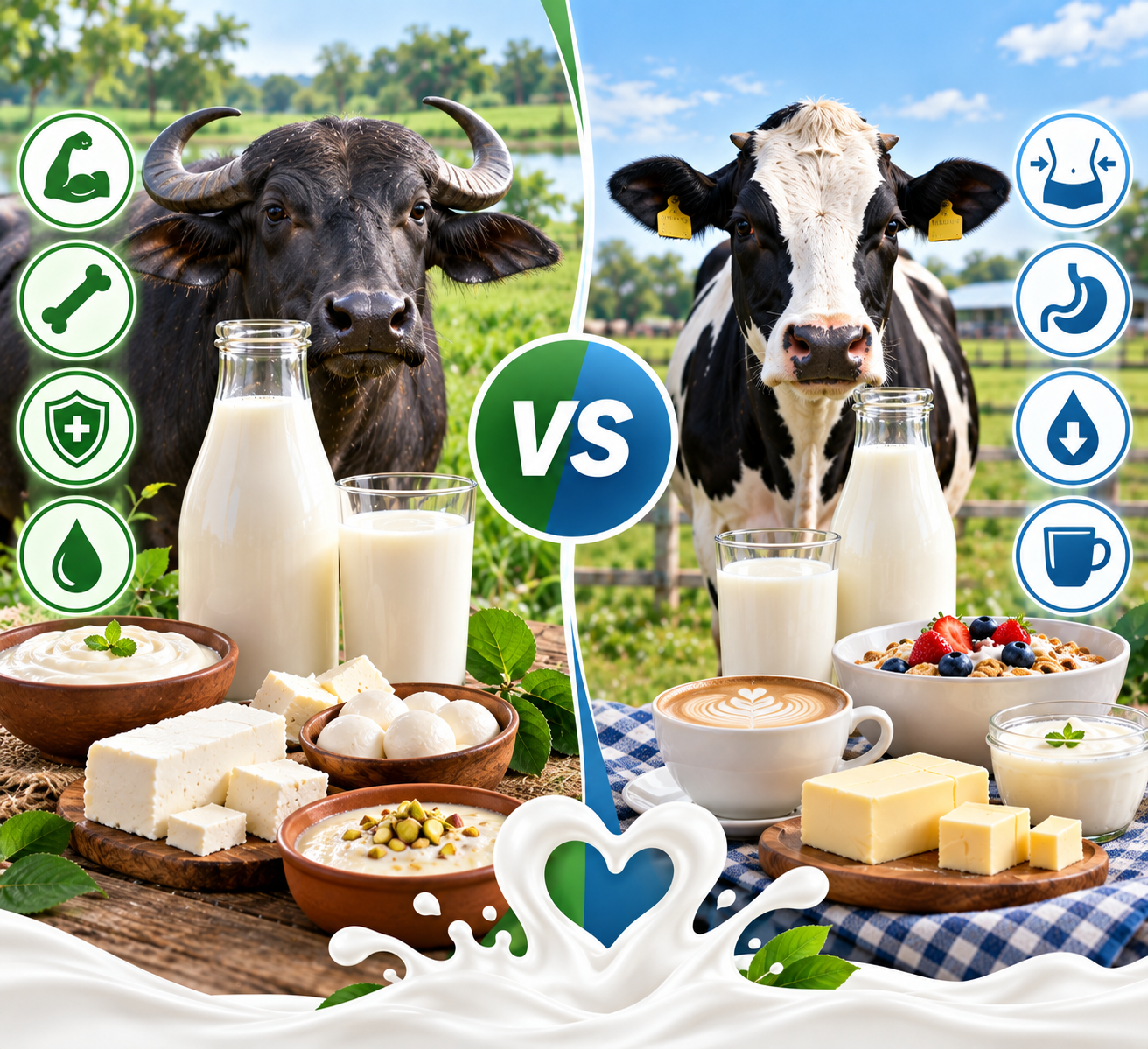 Buffalo Milk vs Cow Milk: Which Reigns Supreme?